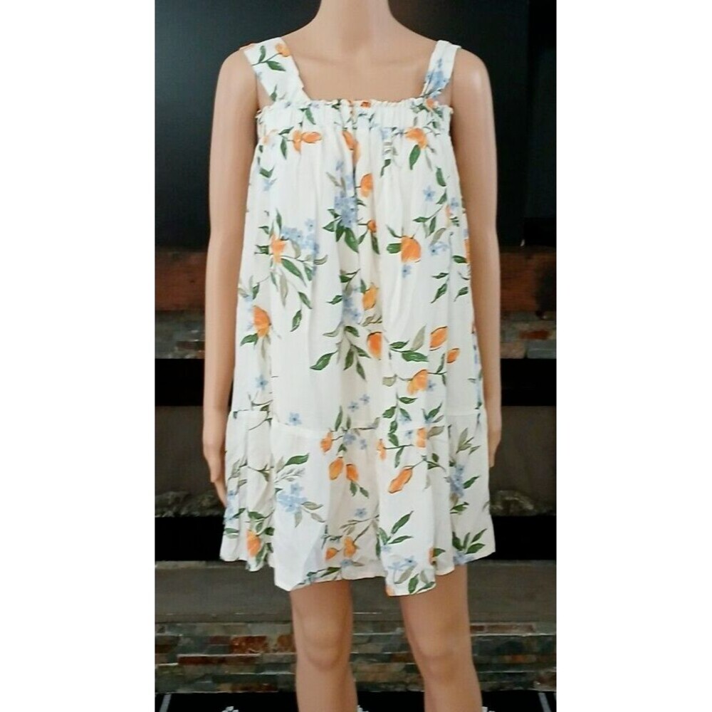 Babydoll Sundress Cottage Coastal Boho Shabby Eco Vero Fiber Beachy Dress Medium - Picture 2 of 16